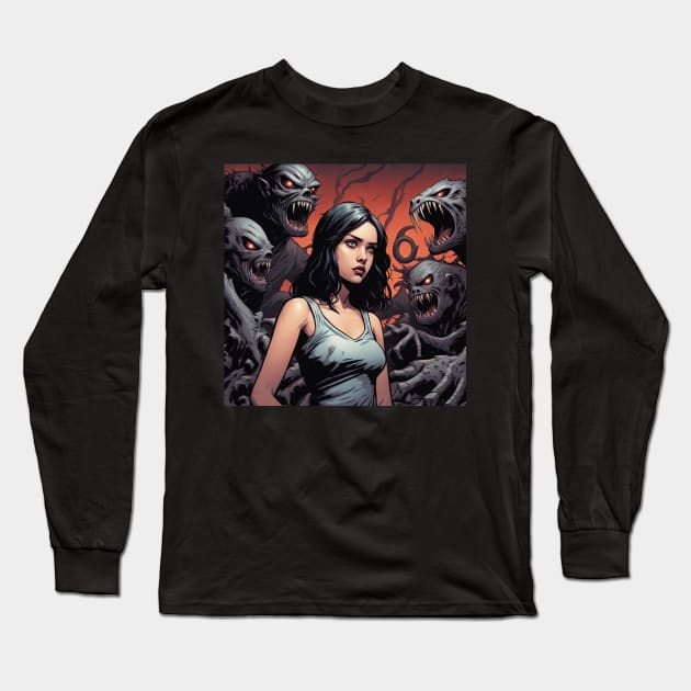 Whispers in the Dark Long Sleeve T-Shirt by CuddlyChimera